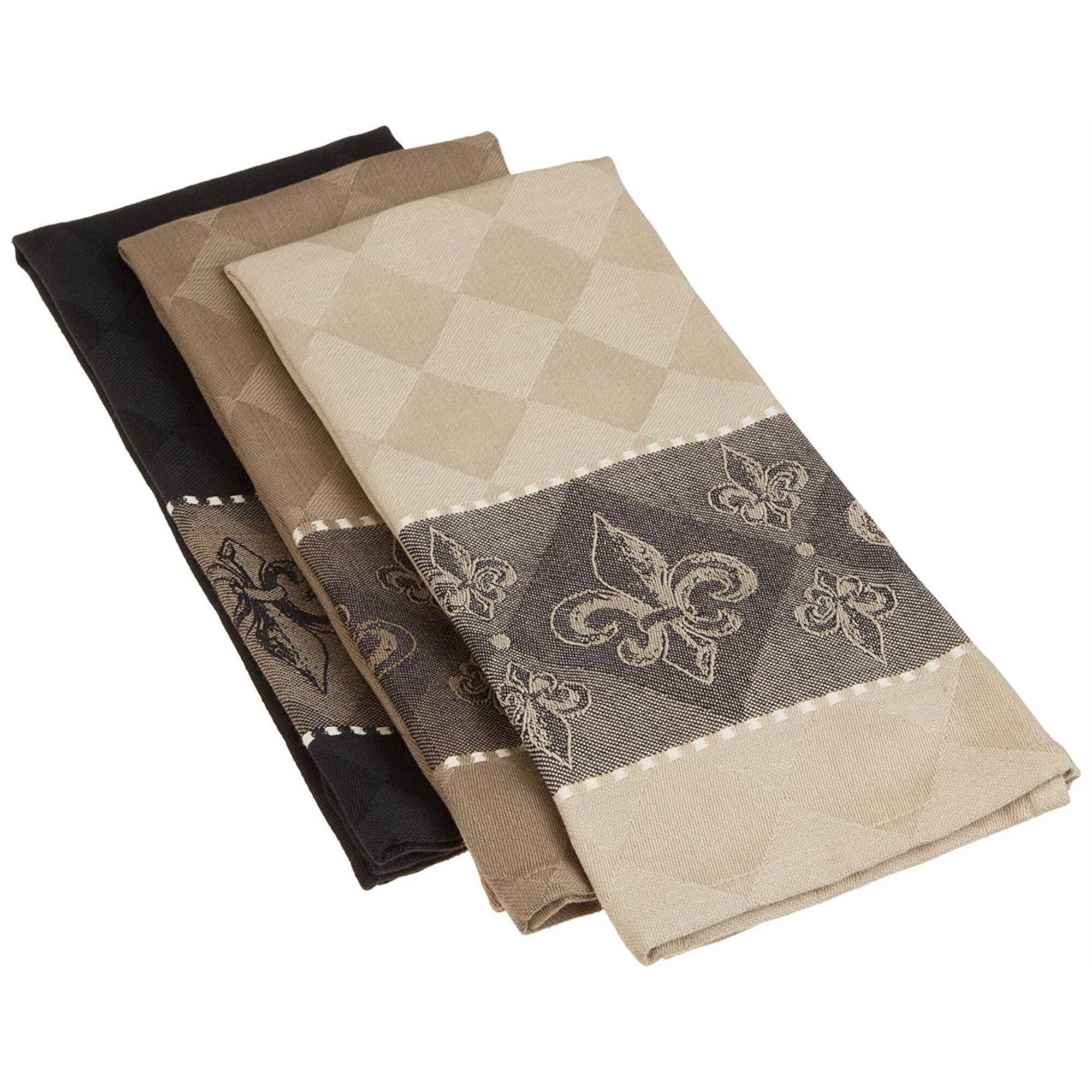 DII® Fleur De Lis Jacquard Dishtowel Set